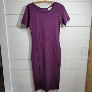 NWT Iconic by Unique Vintage Eggplant Short Sleeve Midi Dress Women's sz Large